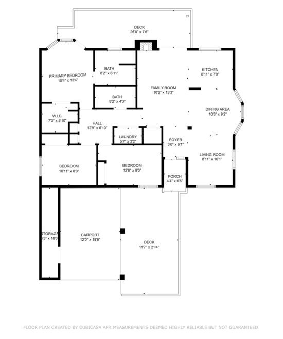 Appaloosa Vacation Home Floor Plan with Sizes
