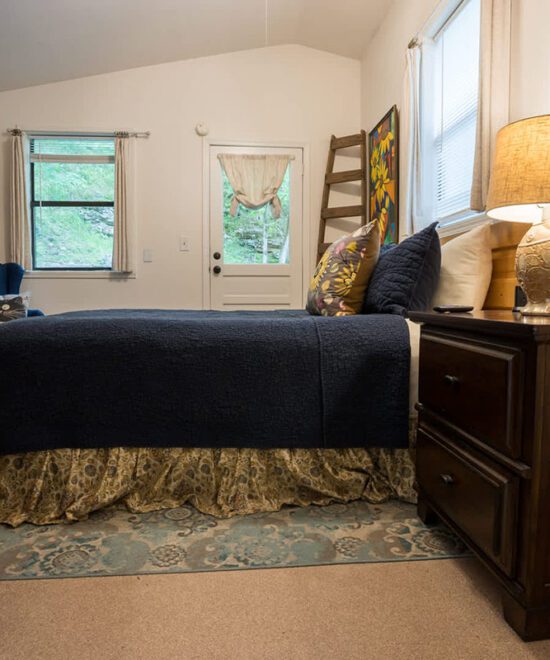 Sundown Cottage Vacation Rental Primary Bedroom Bed