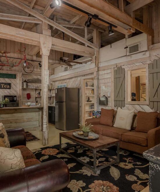 Sundown Cottage Vacation Rental Living Room & Kitchen