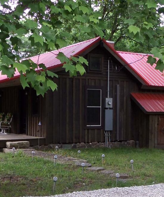 War Eagle Cabin Vacation Rental Walkway to Cabin