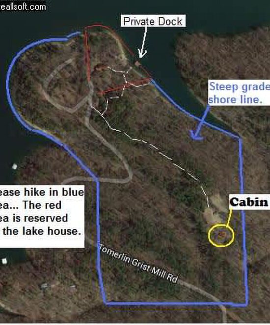 War Eagle Cabin Vacation Rental Satellite Location View