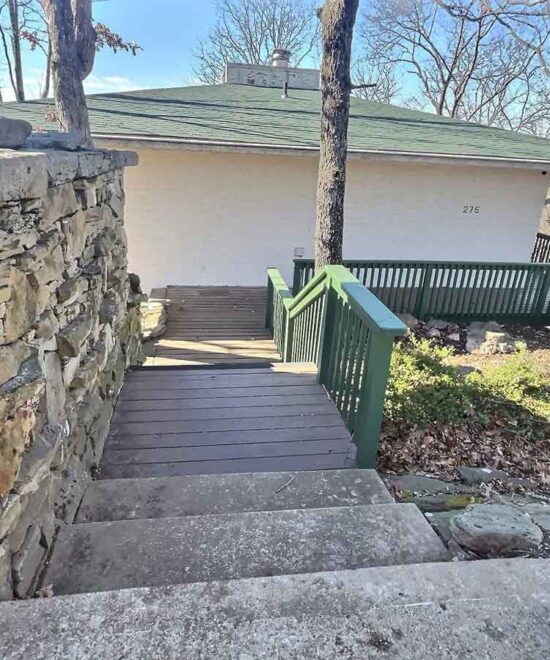 Tranquil Mountain Retreat Walkway from Parking