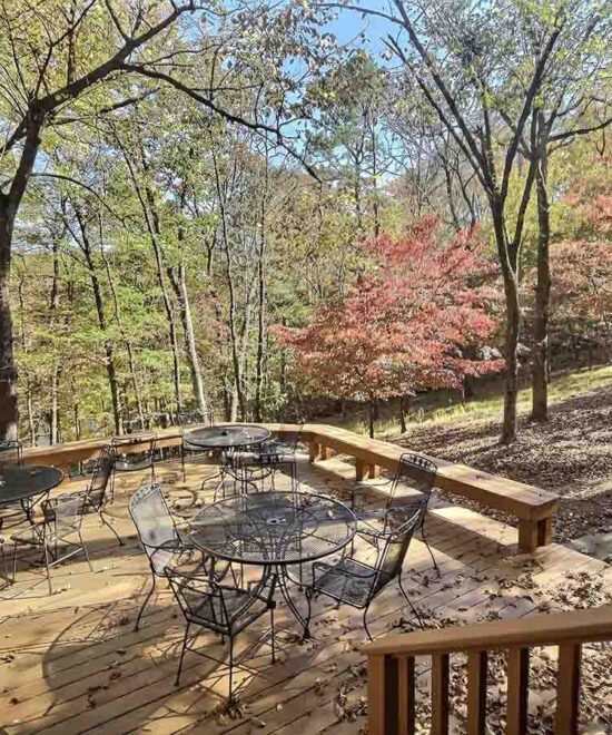 War Eagle Lake House Deck with Outdoor Seating