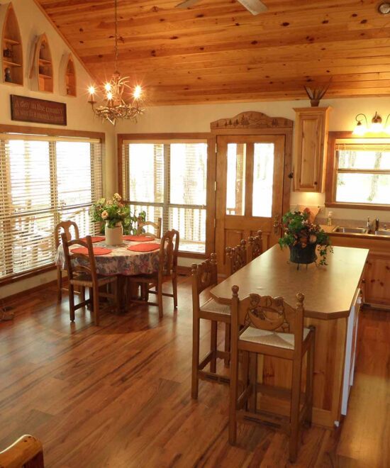War Eagle Lake House Kitchen Island & Dining Room