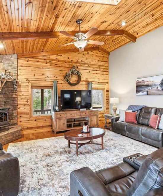 View Point Cabin Vacation Rental Living Room