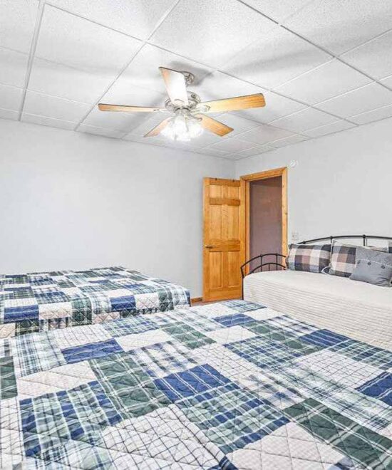 View Point Cabin Vacation Rental Lower Level Bedroom