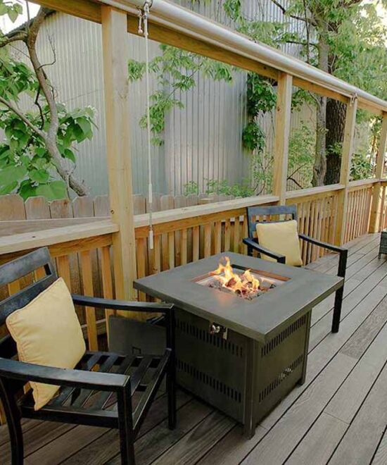 Hosted Journey Haven Suites Back Deck Fire Pit