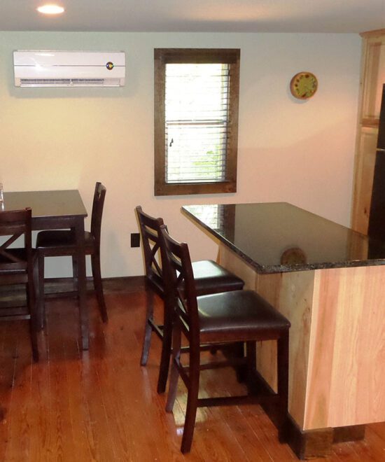 War Eagle Cabin Vacation Rental Open Plan Kitchen & Dining Room