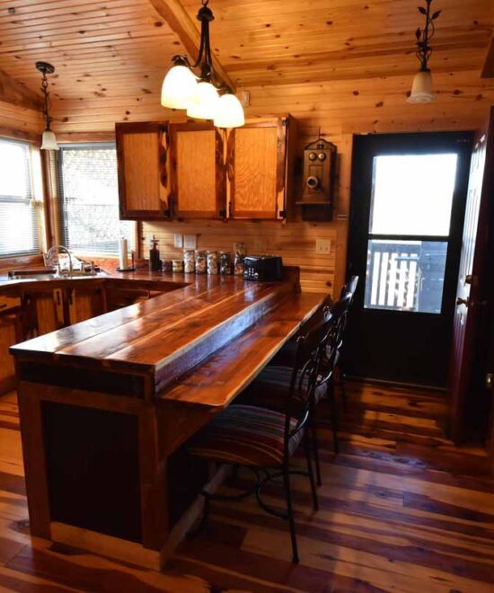 Full Kitchen at Escape Cabin #3 on White River Vacation Rental